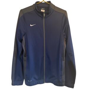 Nike Dri-FIT Track Jacket Full Zip Athletic Minimal XS Blue Gray Classic Spring✨